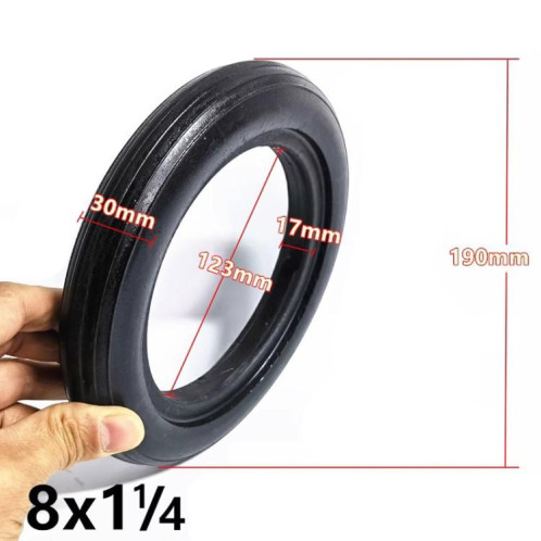 Pneus de scooter électrique 200 x 45, 8 pouces, 8 x 1 1/4, accessoires pour poussette, style : pneu plein SH14041943-06